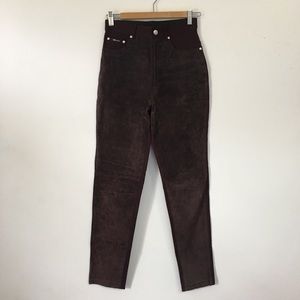Suede high waisted stretch pants